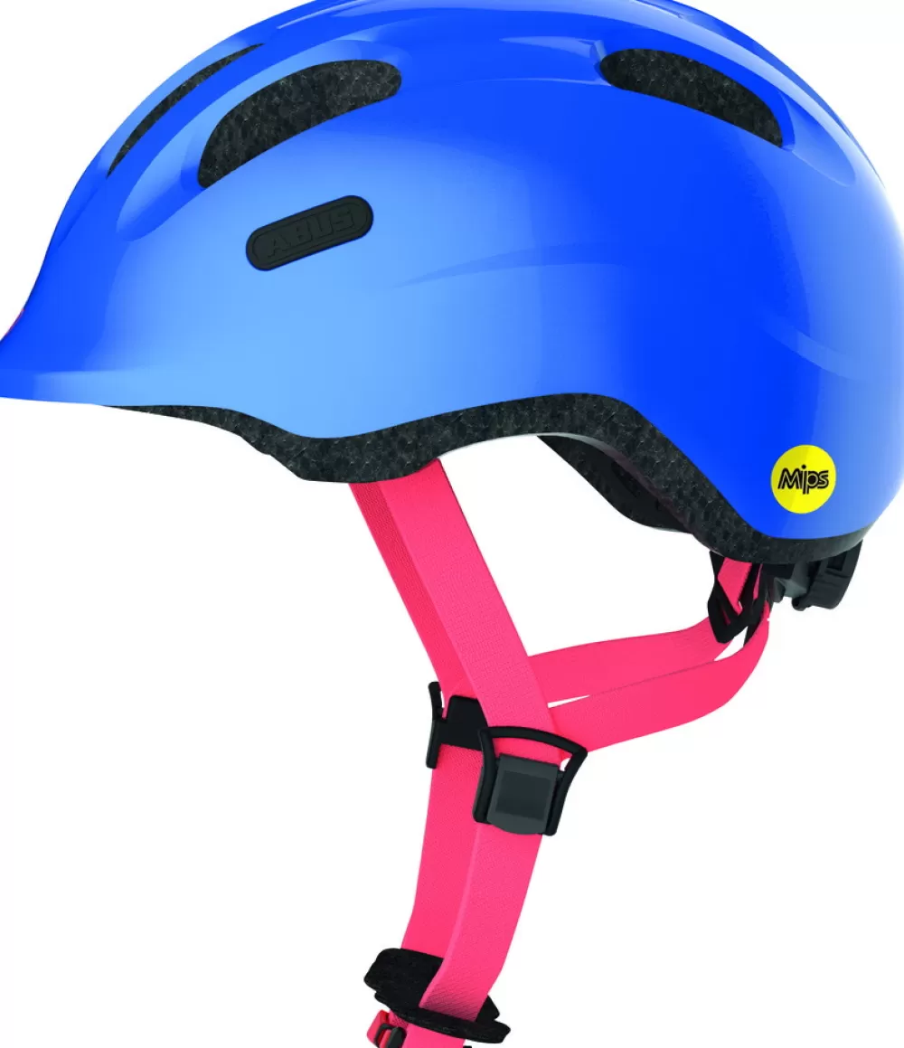 ABUS Cykelhjelme | Smiley 2.1 MIPS M. LED - Blå Sparkling Blue