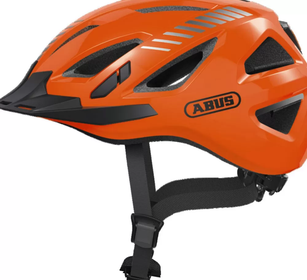 ABUS Cykeltøj Til Kvinder | Cykelhjelme | Urban-I 3.0 Signal M. LED - Orange Signal Orange