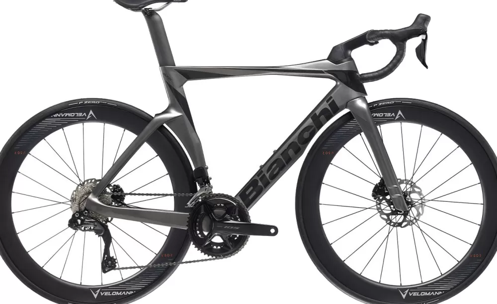 Bianchi Racercykler | Oltre Comp 105 Di2 24g 2023 - Sort XH - DARK GREY METAL / GRAPHITE FULL GLOSSY