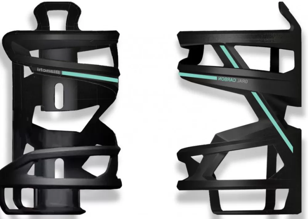 Bianchi Velomann Flaskeholdere*Gral Carbon Dunkholder - Celeste-Black (Venstre)