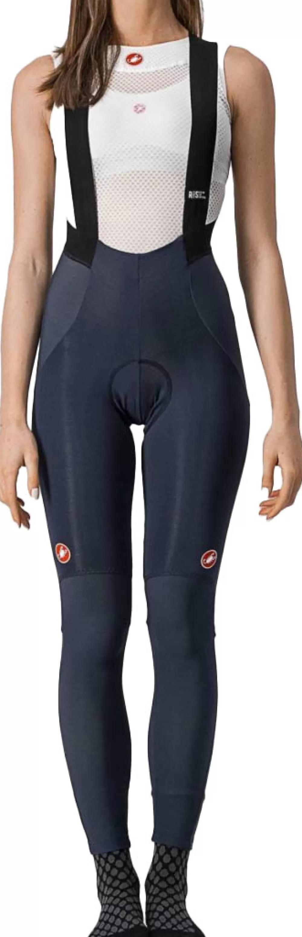Castelli Cykeltøj Til Kvinder | Cykelbukser | SORPASSO RoS W BIBTIGHTS Cykelbukser - Blå SAVILE BLUE/SILVER REFLEX