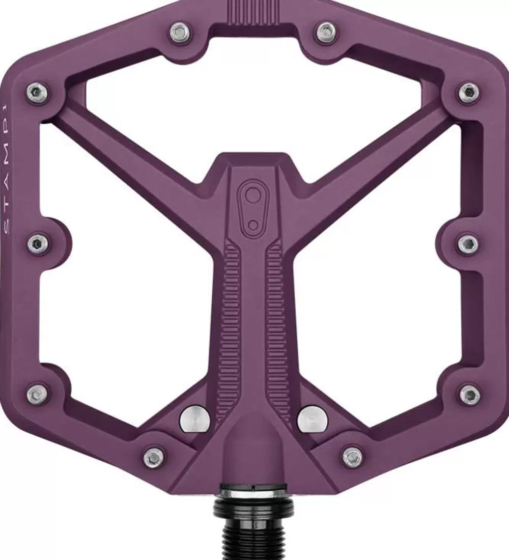 CrankBrothers Pedaler & Klamper*Flat Pedal Stamp 1 - Lilla - Black (Gen. 2)