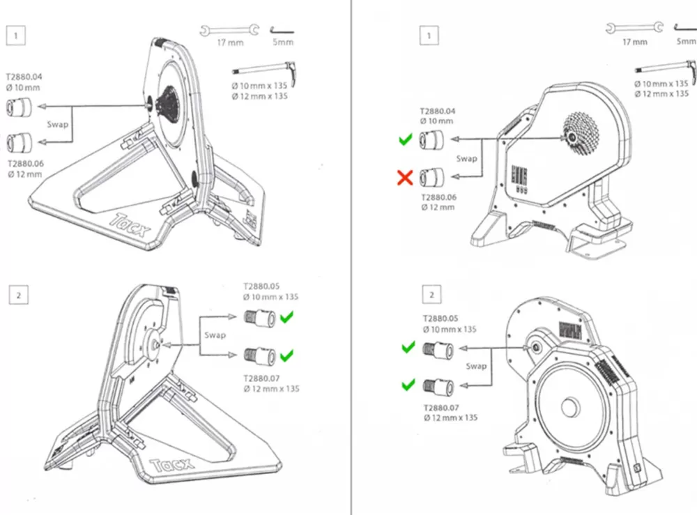 Tacx Hometrainer | Garmin Thru Axle Adaptersæt 10x135/12x135