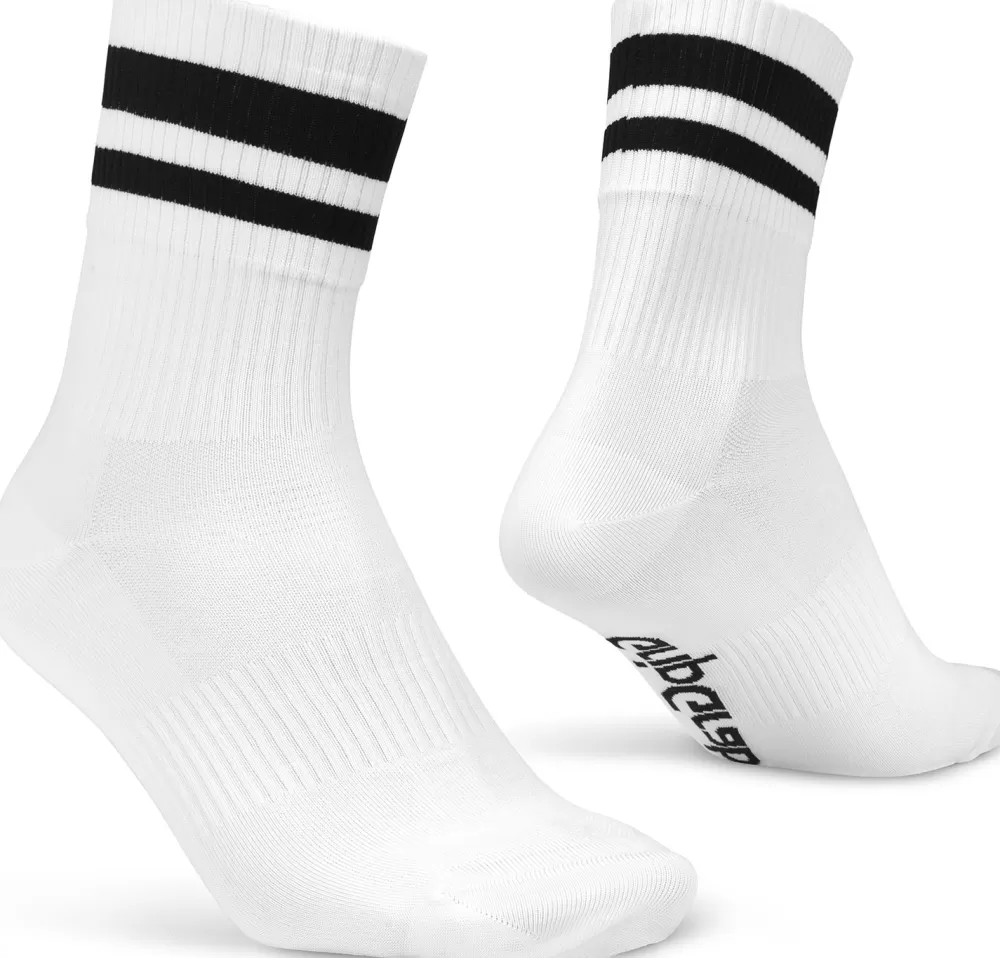 GripGrab Sokker | Cykeltøj Til Kvinder | Original Stripes Crew Sokker - Hvid White