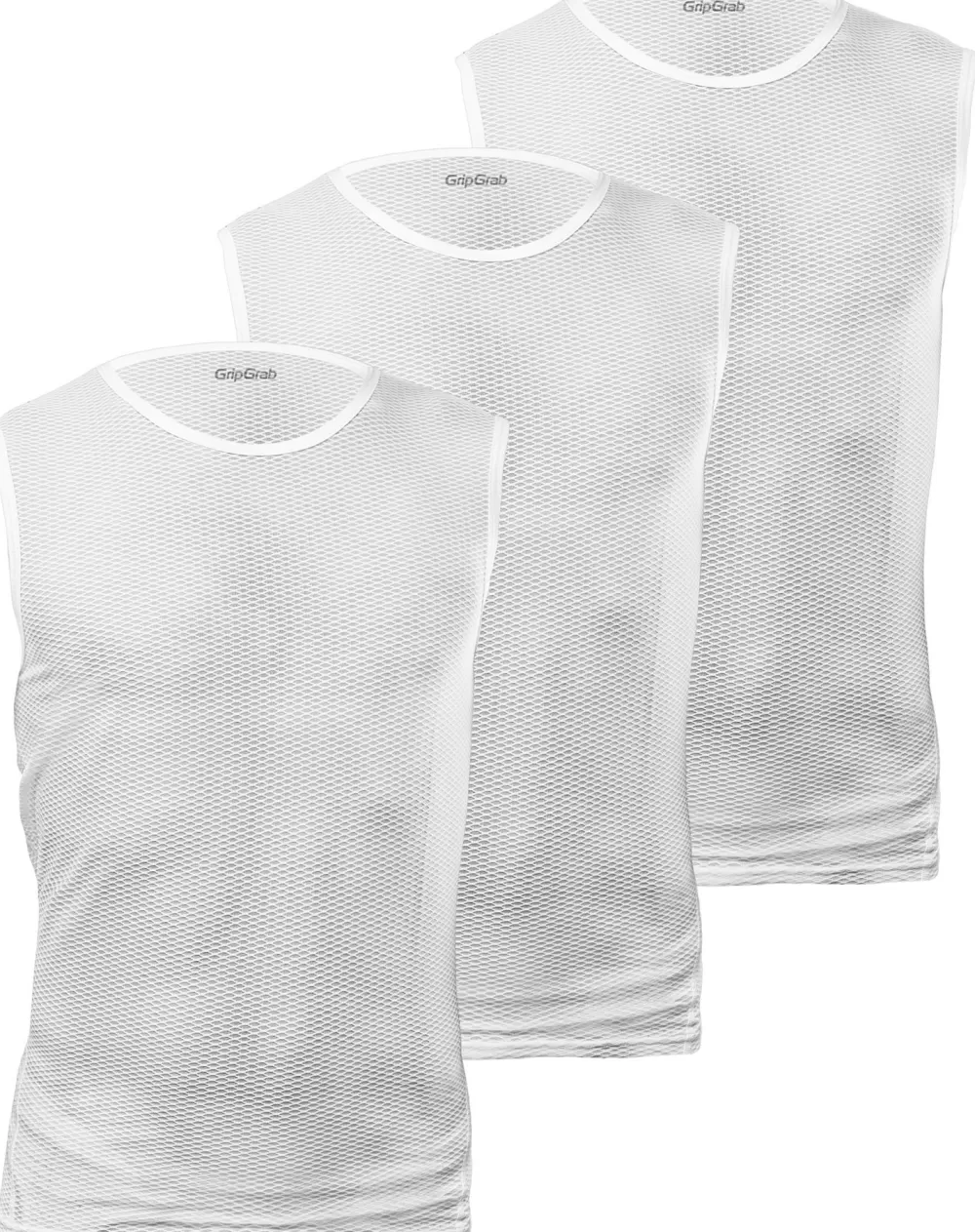 GripGrab Spinning | Cykeltøj Til Herre | Ultralight Ærmeløs Baselayer 3-Pak - Hvid