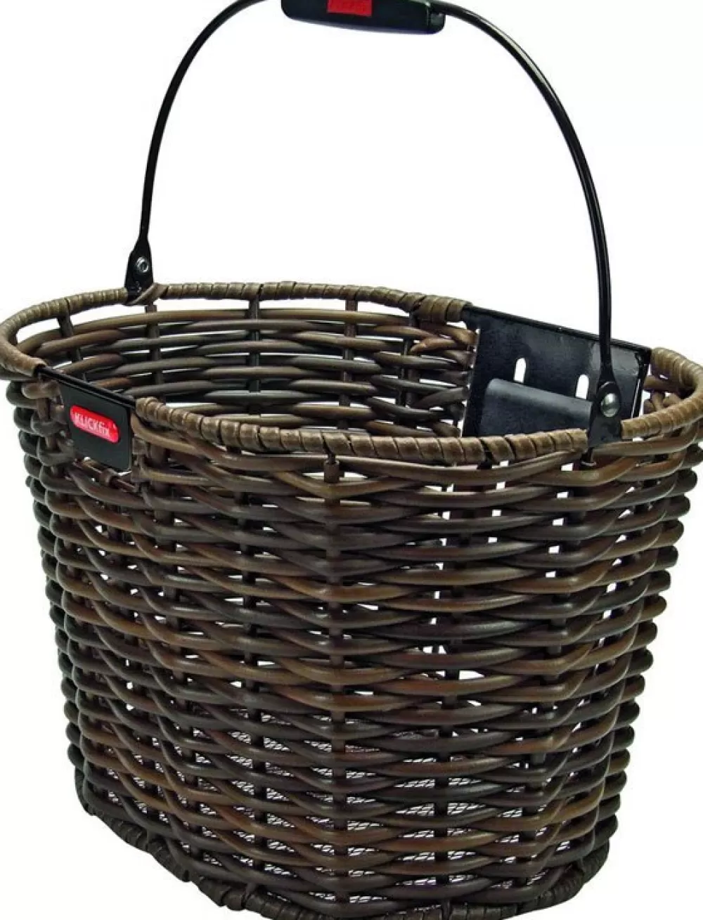 Klickfix Cykelkurve | Structura Oval Retro Plast Pileflet Kurv 16L Brun