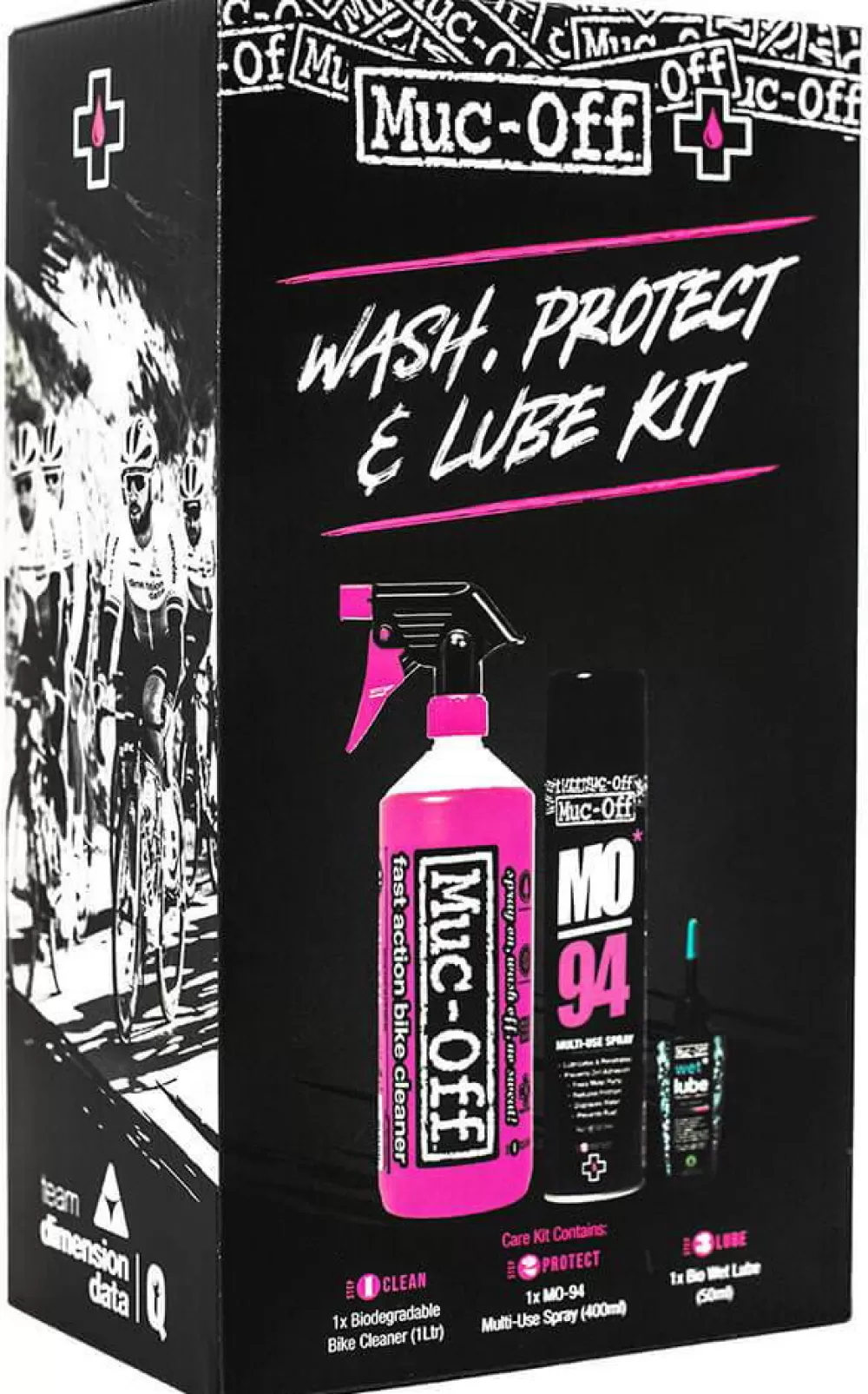 Muc-Off Cykelpleje | Wash, Protect And Wet Lube Kit (Vask, Olie & Beskyttelse)