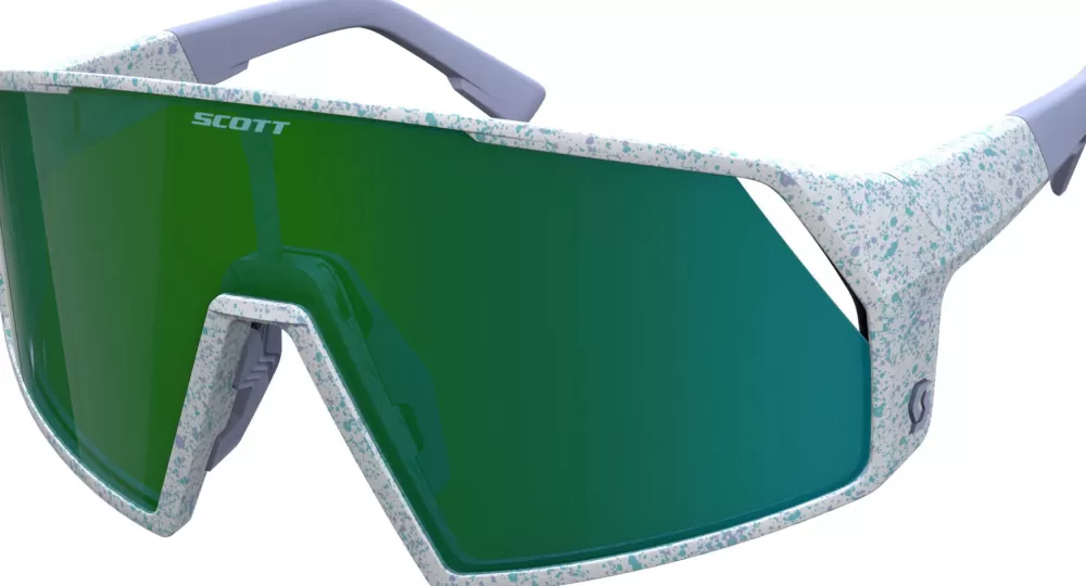 Scott Cykelbriller | Pro Shield Cykelbrille - terrazzo white / green chrome