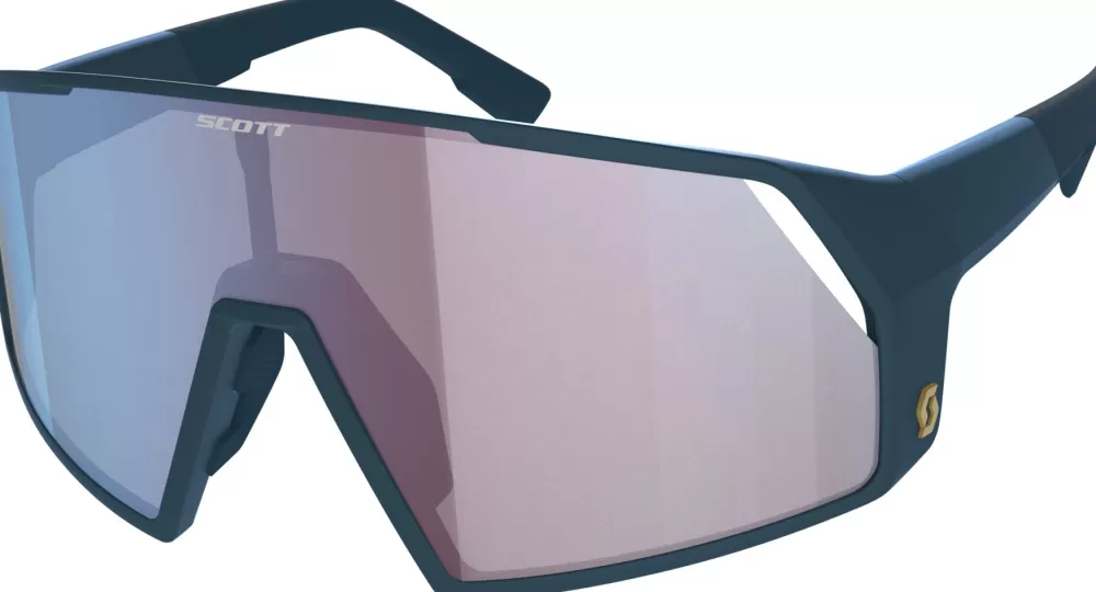 Scott Cykelbriller | Pro Shield Cykelbrille - Trail Line - Blå/Lilla submariner blue/blue chrome enhancer