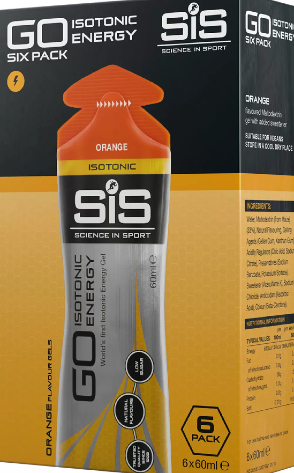 Science in Sport Energiprodukter | Spinning*SIS Go Isotonic Energy Gel Appelsin - 6x60ml