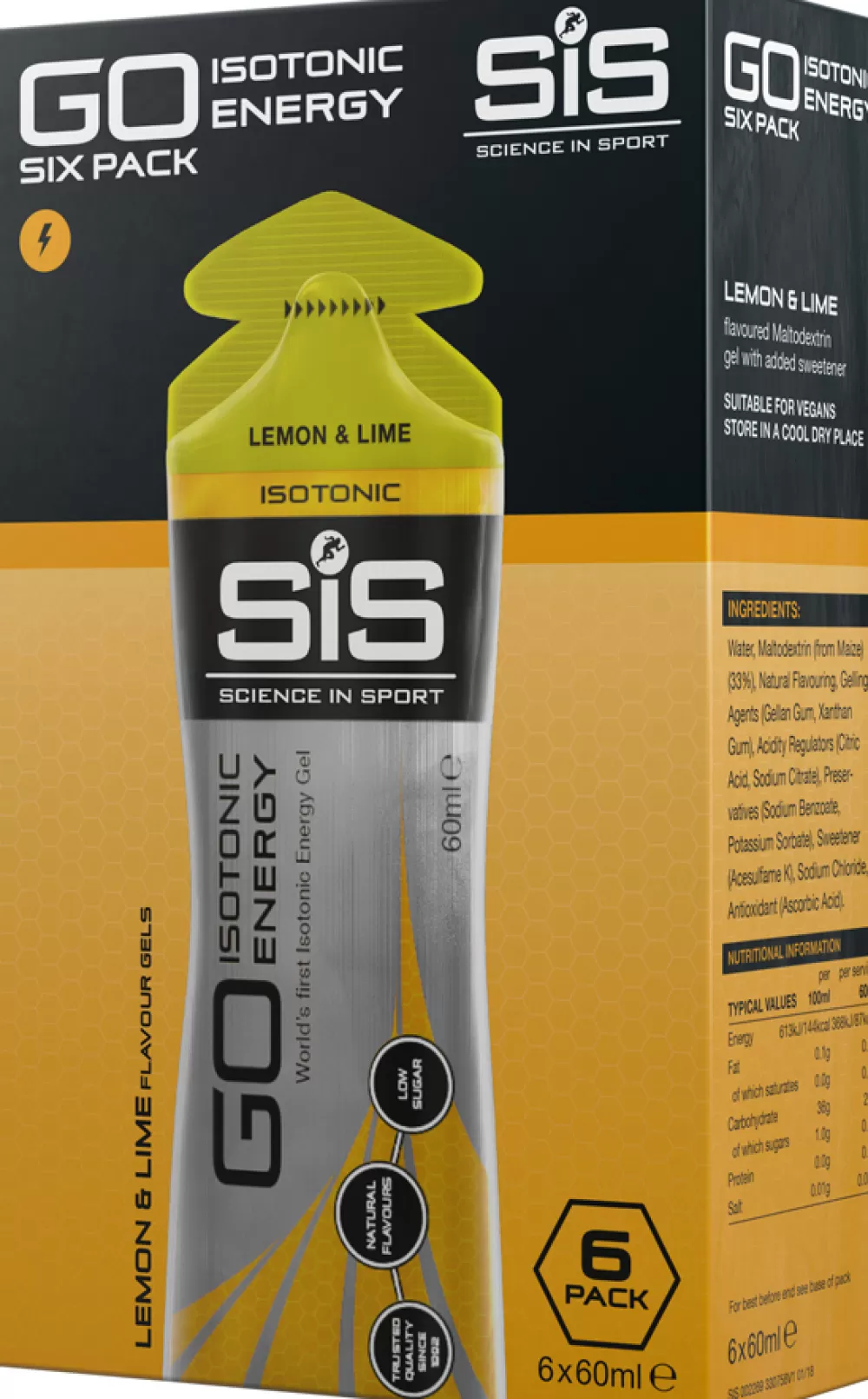 Science in Sport Energiprodukter | Spinning*SIS Go Isotonic Energy Gel Citron & Lime - 6x60ml