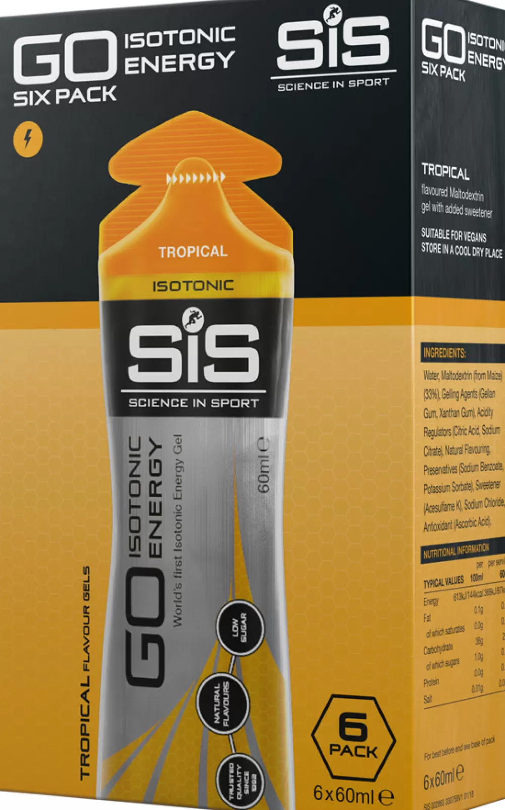 Science in Sport Energiprodukter | Spinning*SIS Go Isotonic Energy Gel Tropical - 6x60ml