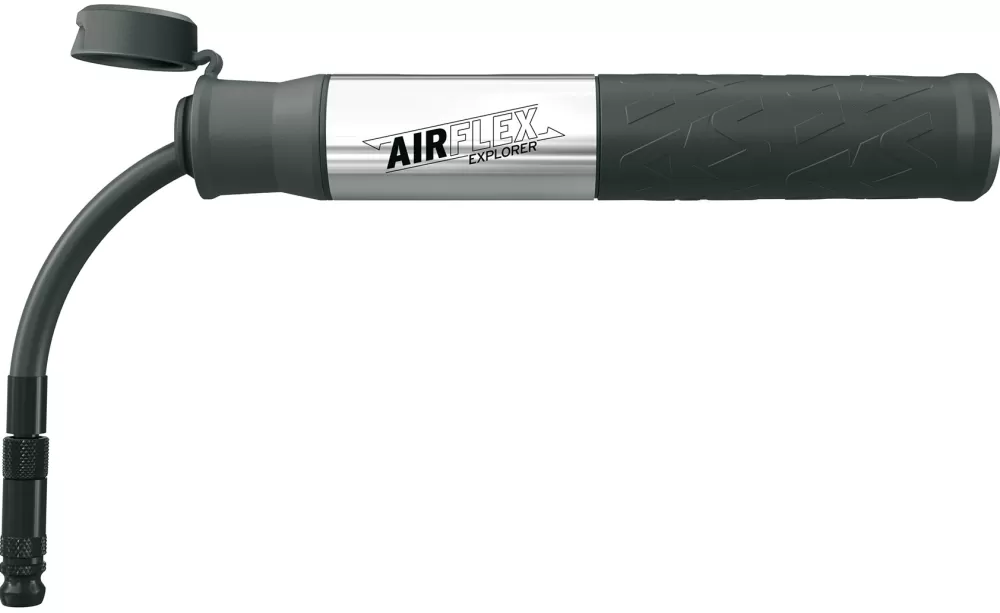 SKS Cykelpumper | Airflex Explorer Minipumpe 205mm 5bar/73psi - Auto & Racerventil - Sort Sølv