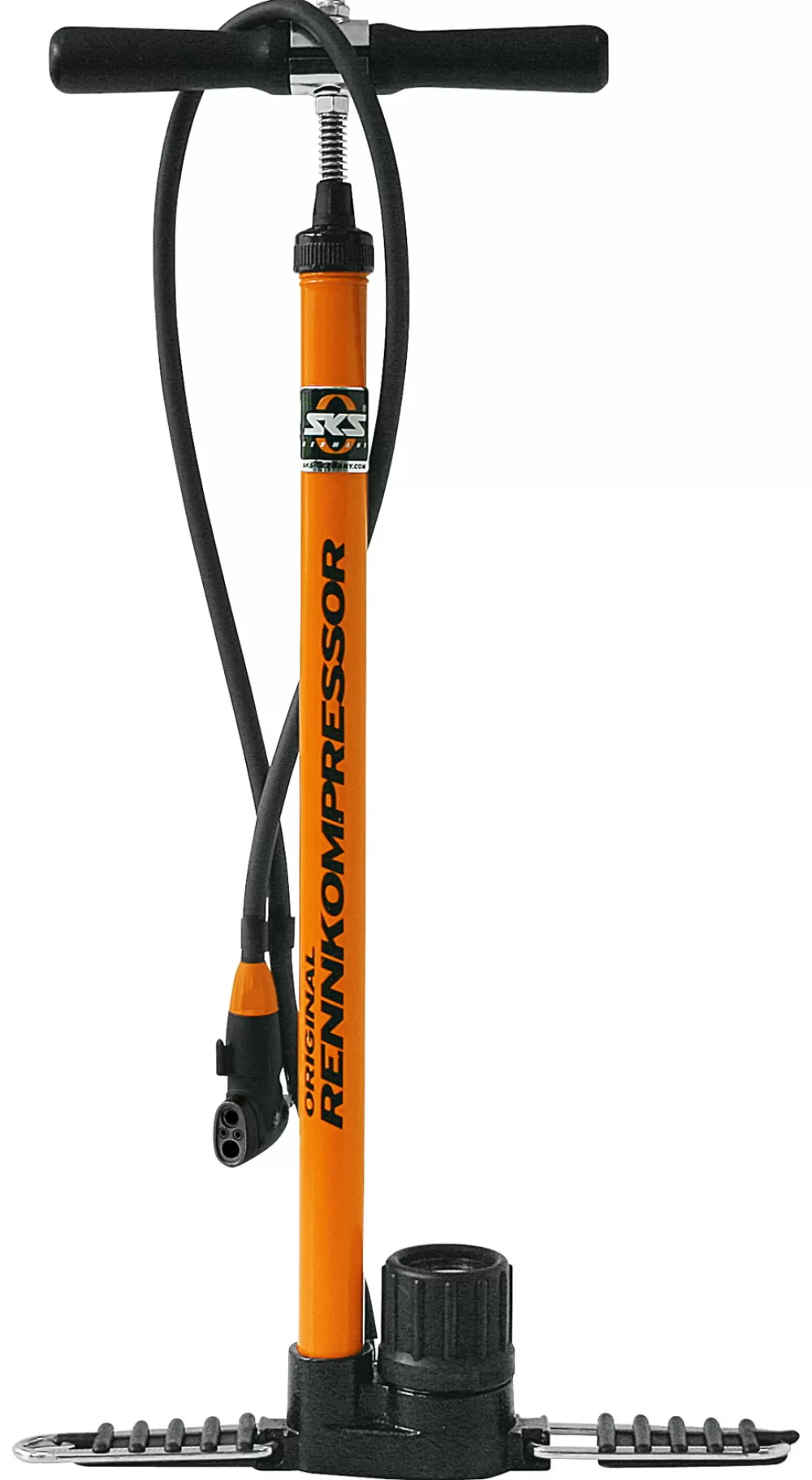 SKS Cykelpumper | Rennkompressor Fodpumpe MV Hoved Multi Ventil 16bar/230psi - orange