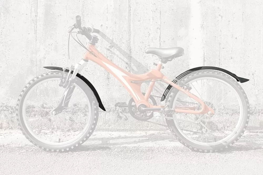 SKS Cykelskærme | Velo 55 Kids Skærmsæt 20" X 55mm U. Stivere Sort