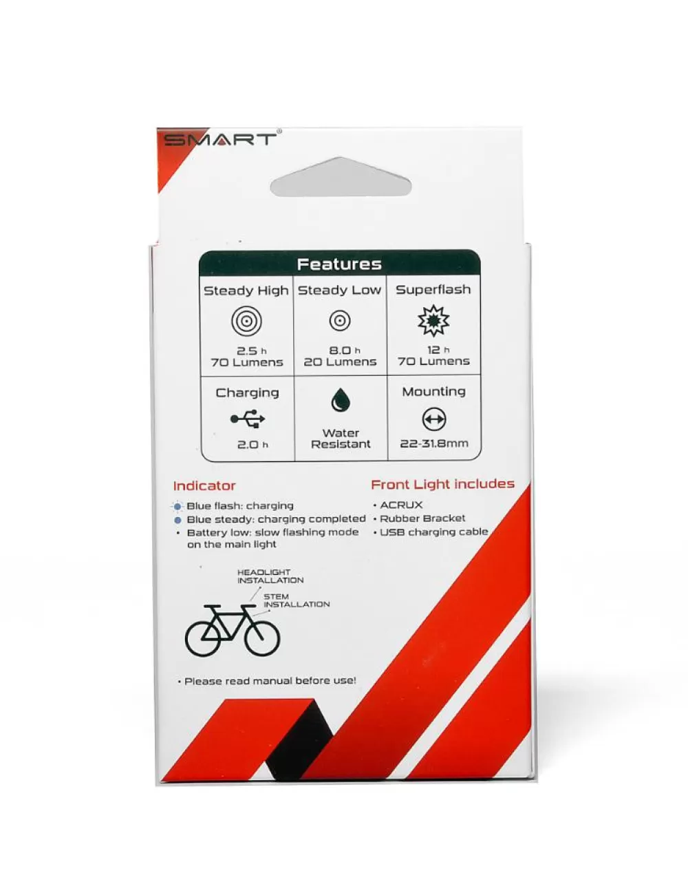 Smart Cykellygter | Acrux Micro LED Forlygte USB