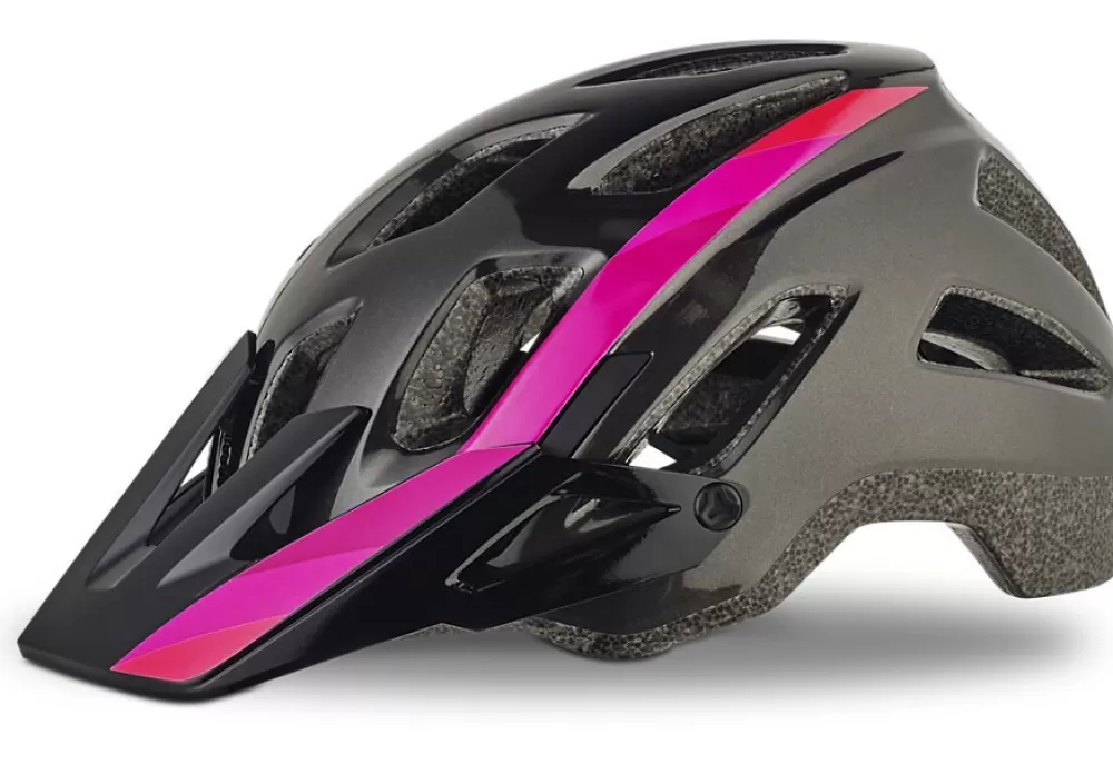 Specialized Cykeltøj Til Kvinder | Cykelhjelme | Ambush Comp MTB Hjelm - Sort/Pink Gloss Acid Pink Linear Fade