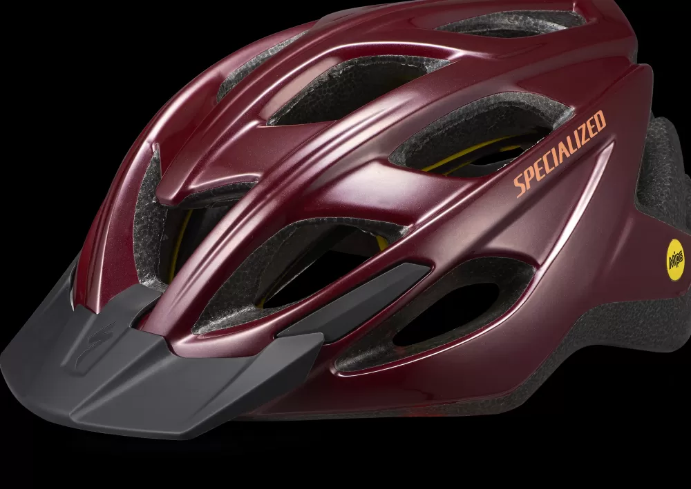 Specialized Cykeltøj Til Kvinder | Cykelhjelme | Chamonix 2 MIPS Cykelhjelm - Rød Gloss Maroon