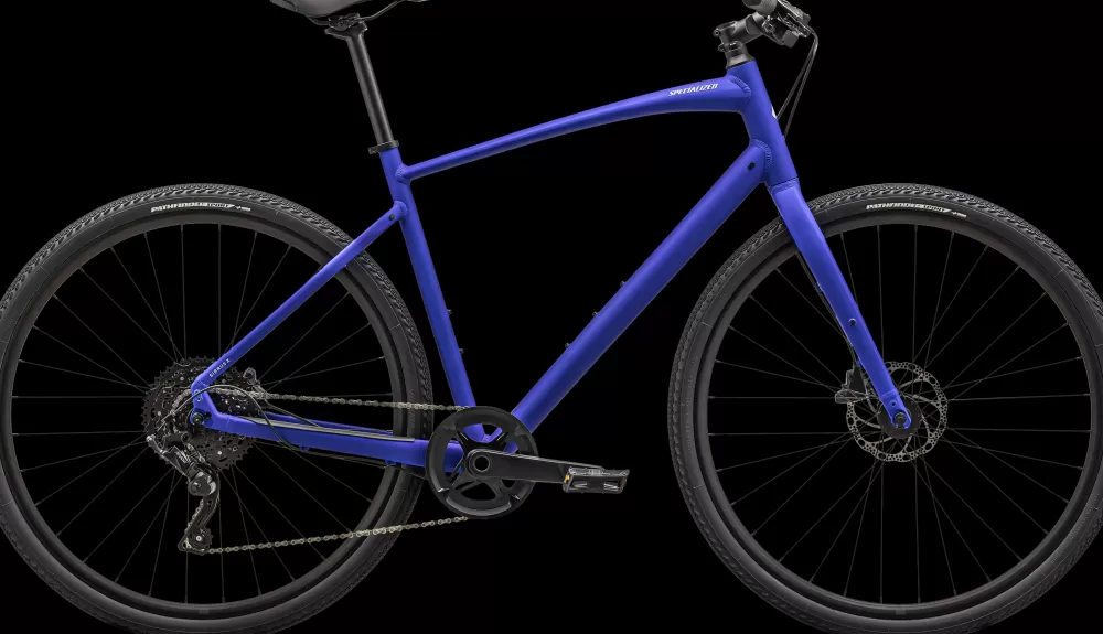 Specialized Herrecykler | Sirrus X 3.0 2025 - Lilla GLOSS SAPPHIRE / SATIN REFLECTIVE WHITE / ELECTRIC GREEN SPECKLE GRAPHIC