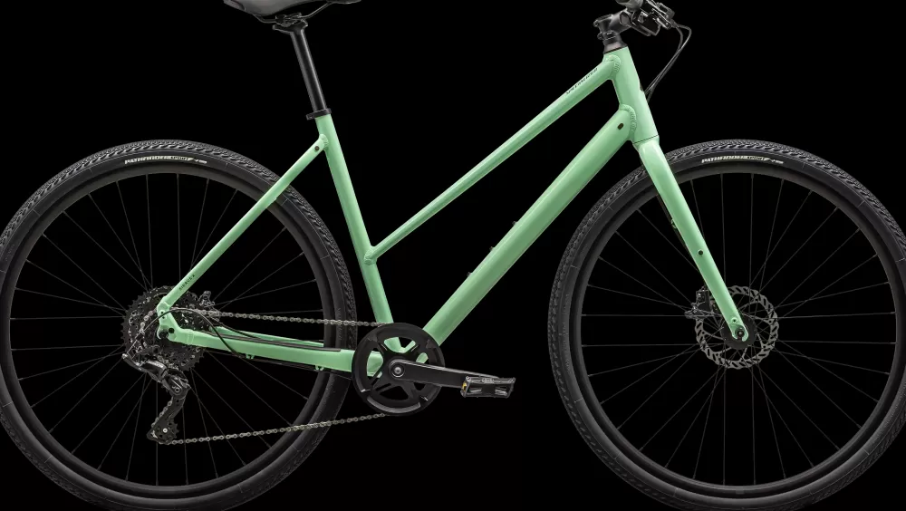 Specialized Damecykler | Sirrus X 2.0 Step-Through 2025 - Grøn GLOSS OASIS / SATIN REFLECTIVE SMOKE