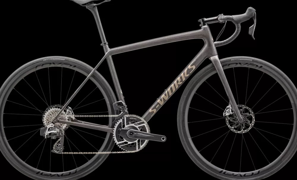 Specialized Racercykler | S-Works Aethos - SRAM RED AXS 2025 - Grå SATIN DOPPIO / GUNMETAL DRY BRUSHED / GOLD PEARL