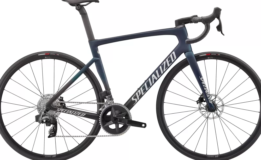 Specialized Racercykler | Tarmac SL7 Comp - Rival ETap AXS 2023 - Blå Satin Teal Tint/Black/Light Silver